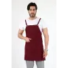 Barista Askılı Önlük Tek Cepli - Bordo
