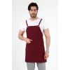 Barista Askılı Önlük Tek Cepli - Bordo