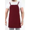 Barista Askılı Önlük Tek Cepli - Bordo