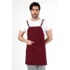 Barista Askılı Önlük Tek Cepli - Bordo