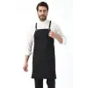 Barista Askılı Önlük Tek Cepli - Siyah