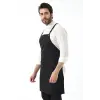 Barista Askılı Önlük Tek Cepli - Siyah