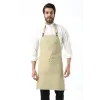 Barista Boyundan Askılı Önlük Çift Cepli - Bej