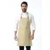 Barista Boyundan Askılı Önlük Kanguru Cepli - Bej