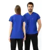 Bflex Unisex Likralı Yarasa Kol Tek Üst - 6411 Saks Mavi Soft