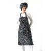 Desenli Askılı Önlük - 2502 Siyah Merdane