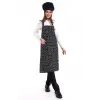Desenli Askılı Önlük - 3802 Kılçık Siyah