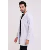 Doktor Öğretmen Erkek Önlük Ara Boy Ceket Yaka - 171 Beyaz