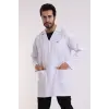 Doktor Öğretmen Erkek Önlük Ara Boy Ceket Yaka - 171 Beyaz