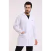 Doktor Öğretmen Erkek Önlük Ara Boy Ceket Yaka - 171 Beyaz