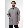 Doktor Öğretmen Erkek Önlük Ara Boy Ceket Yaka - 42 Gri