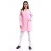 Doktor Öğretmen Kadın Önlük Ara Boy Ceket Yaka - 12 Açık Pembe