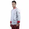 Erkek Aşçı Ceket 01 - Beyaz Kırmızı Biye