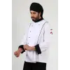 Erkek Aşçı Ceket 01 - Beyaz Siyah Biye