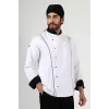 Erkek Aşçı Ceket 01 - Beyaz Siyah Biye
