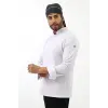 Erkek Likralı Aşçı Ceket - 6401 Beyaz Soft