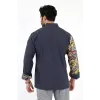 Erkek Likralı Kol Desenli Aşçı Ceket - 6417 Füme Renkli Daire