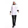 Kadın Aşçı Ceket 01 - Beyaz Siyah Biye