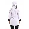 Kadın Aşçı Ceket 01 - Beyaz Siyah Biye