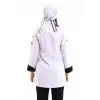 Kadın Aşçı Ceket 01 - Beyaz Siyah Biye