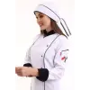 Kadın Aşçı Ceket 01 - Beyaz Siyah Biye