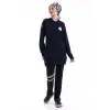 Paramedik Yakalı Tunik Nakışlı - Lacivert