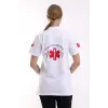 Paramedik Yakalı Unisex Tshirt Kısa Kol - Beyaz