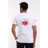 Paramedik Yakalı Unisex Tshirt Kısa Kol - Beyaz