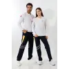 Paramedik Yakalı Unisex Tshirt Uzun Kol - Beyaz