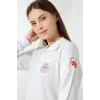 Paramedik Yakalı Unisex Tshirt Uzun Kol - Beyaz