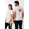 Paramedik Yuvarlak Yaka Penye Kısa Kol Tshirt - Beyaz