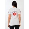 Paramedik Yuvarlak Yaka Penye Kısa Kol Tshirt - Beyaz