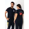 Paramedik Yuvarlak Yaka Penye Kısa Kol Tshirt - Lacivert