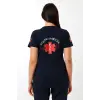 Paramedik Yuvarlak Yaka Penye Kısa Kol Tshirt - Lacivert
