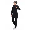 Soft Likralı Tesettür Forma Takım İki Çıtçıt - 6403 Siyah Soft