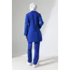 Soft Likralı Tesettür Forma Takım İki Çıtçıt - 6411 Saks Mavi