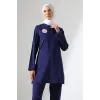 Soft Likralı Tesettür Forma Takım İki Çıtçıt - 6459 Kamu Lacivert