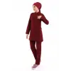 Soft Likralı Tesettür Forma Takım İki Çıtçıt Bıkıng Red