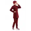 Soft Likralı Tesettür Forma Takım İki Çıtçıt Bıkıng Red