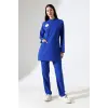 Soft Likralı Tesettür Forma Takım İki Çıtçıt Dazzlıng Blue