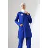 Soft Likralı Tesettür Forma Takım İki Çıtçıt Dazzlıng Blue