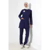 Soft Likralı Tesettür Forma Takım İki Çıtçıt Patroıt Blue