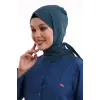 Tesettür Boyun Bağlamalı Bone - 33 Petrol Yeşil