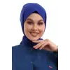 Tesettür Boyun Bağlamalı Bone - 4816 Saks Mavisi