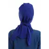 Tesettür Boyun Bağlamalı Bone - 4816 Saks Mavisi