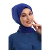 Tesettür Boyun Bağlamalı Bone - 4816 Saks Mavisi