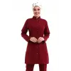 Tesettür Forma Tek Üst Full Çıtçıt - 5513 Bahar Bordo