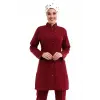 Tesettür Forma Tek Üst Full Çıtçıt - 5513 Bahar Bordo