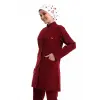 Tesettür Forma Tek Üst Full Çıtçıt - 5513 Bahar Bordo