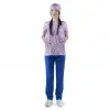 Zarf Yaka Desenli Üst - 9003 Love Pembe